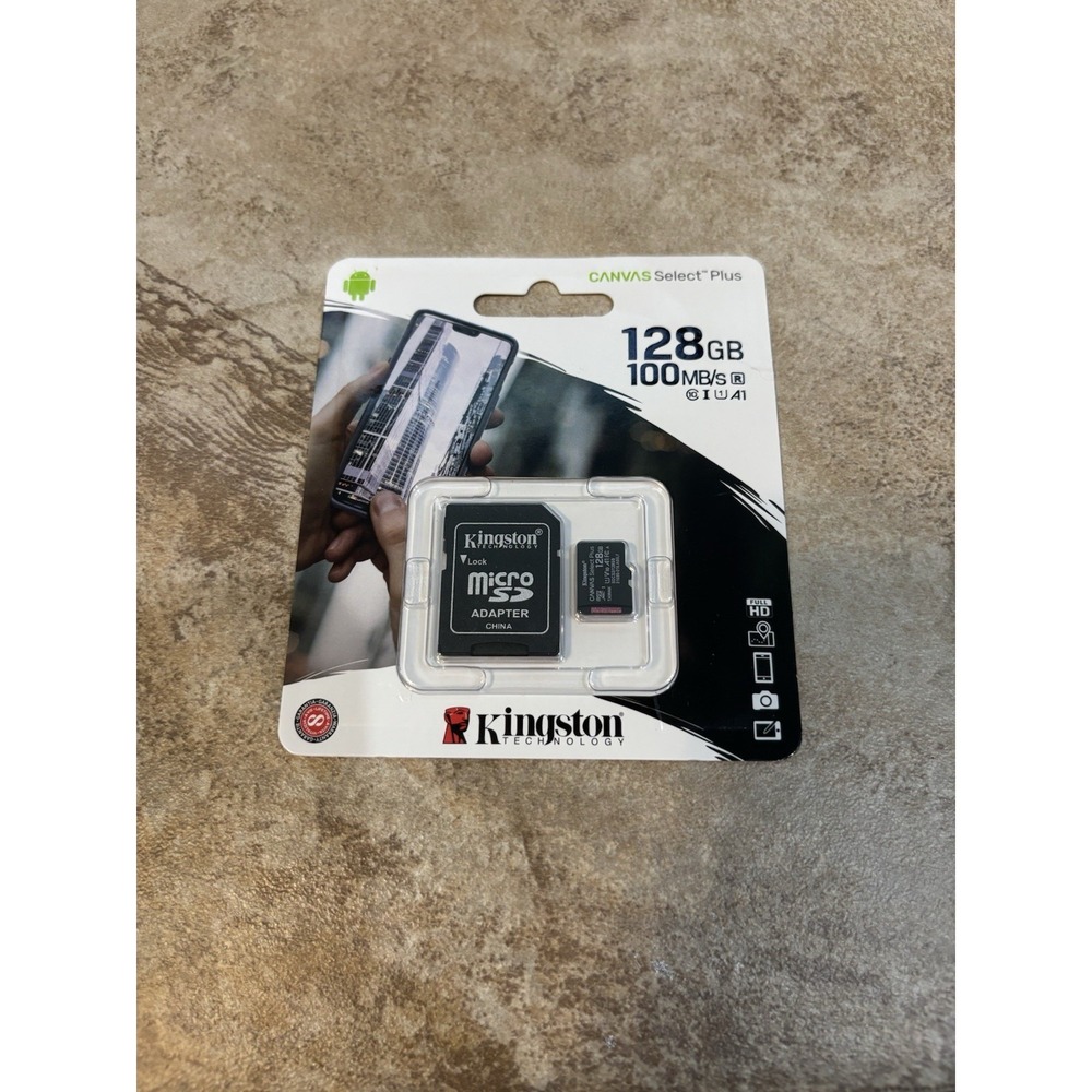 Kingston 128GB Canvas Select Plus micro SD Card (100MB/s) with Adapter